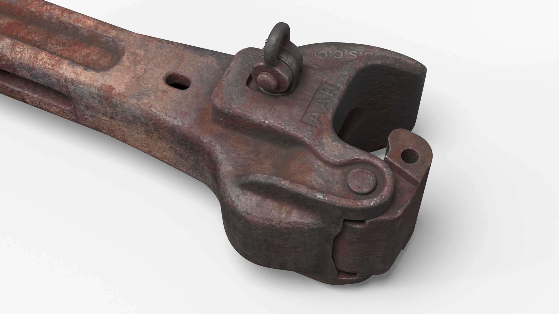3D Railroad Coupler AAR Type E Rusty model