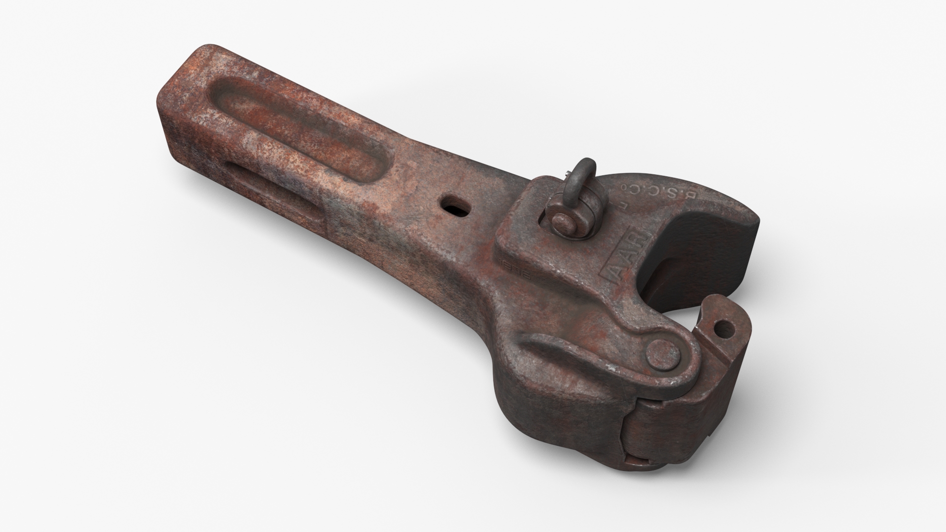 3D Railroad Coupler AAR Type E Rusty model