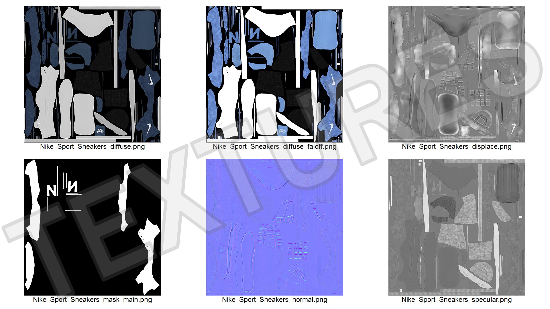 3D Nike Sport Sneakers Fur model
