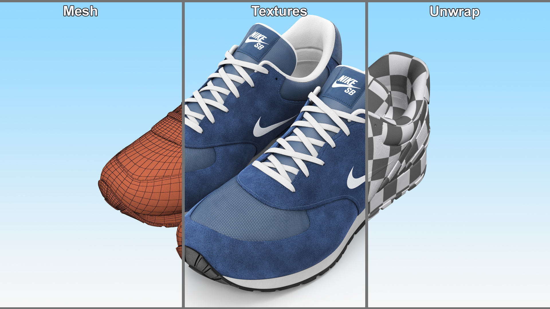 3D Nike Sport Sneakers Fur model