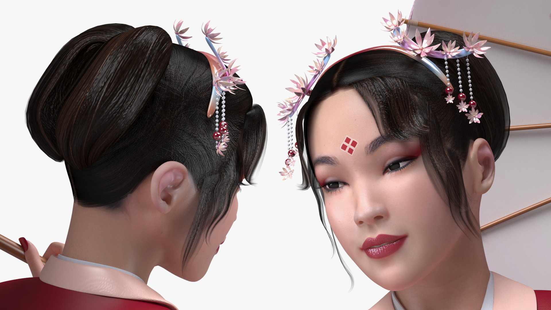 3D model Traditional Style Chinese Young Woman Dancing