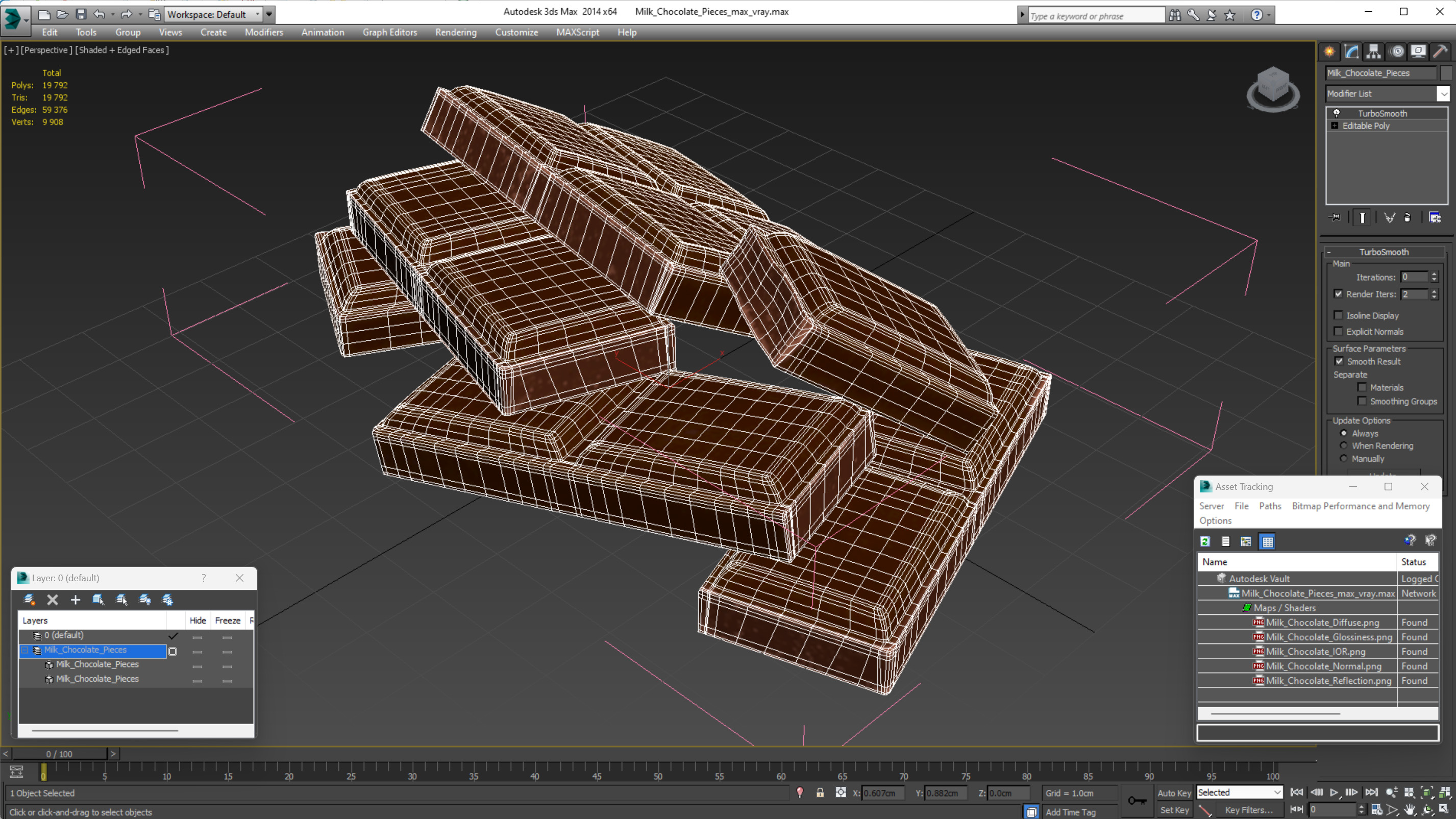 3D Milk Chocolate Pieces