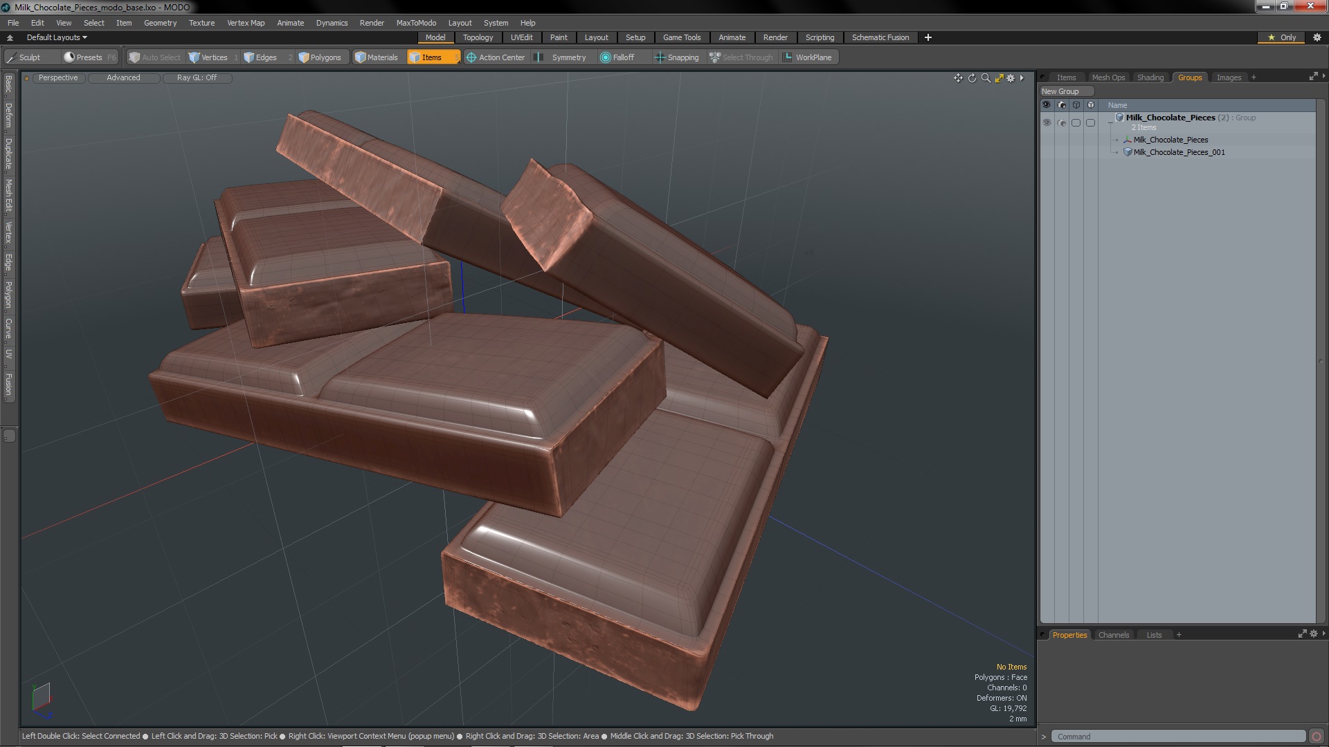 3D Milk Chocolate Pieces