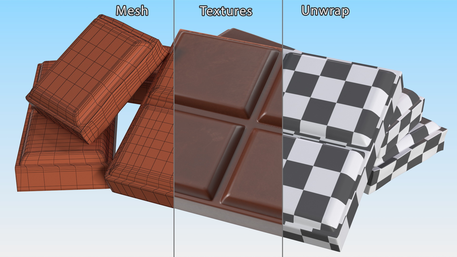 3D Milk Chocolate Pieces