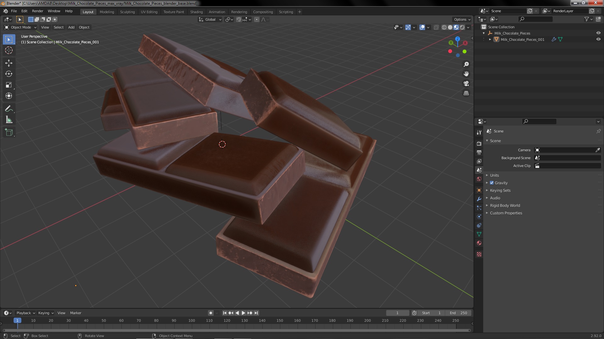 3D Milk Chocolate Pieces