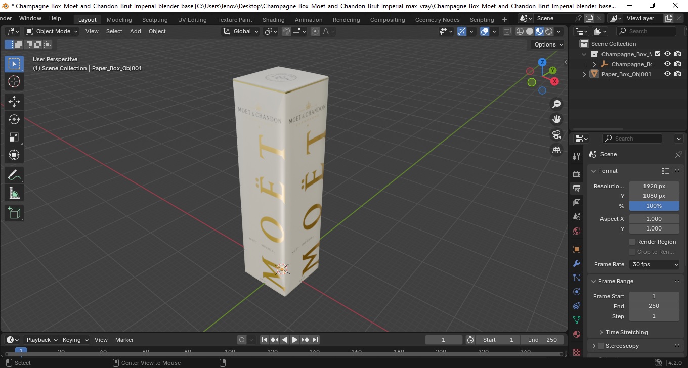 Champagne Box Moet and Chandon Brut Imperial 3D model