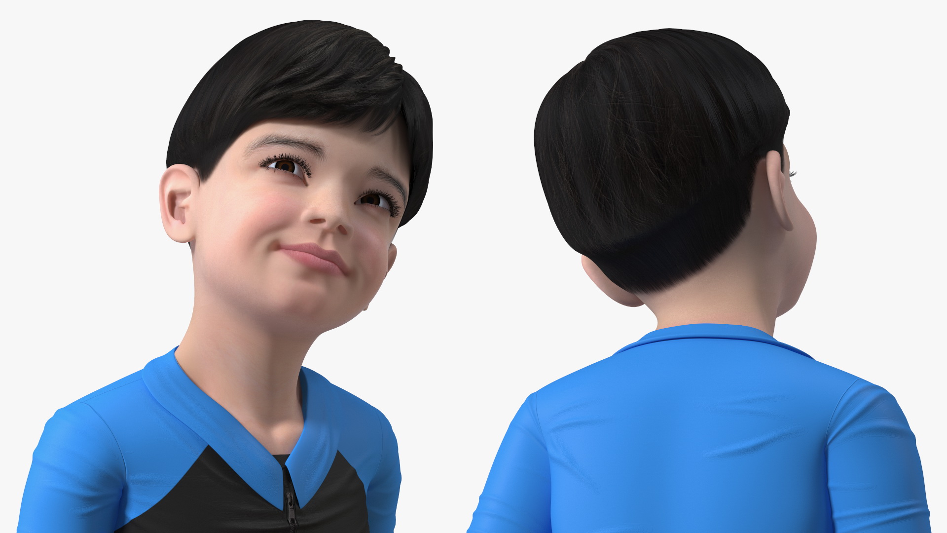 Sitting Asian Boy Beach Style 3D model