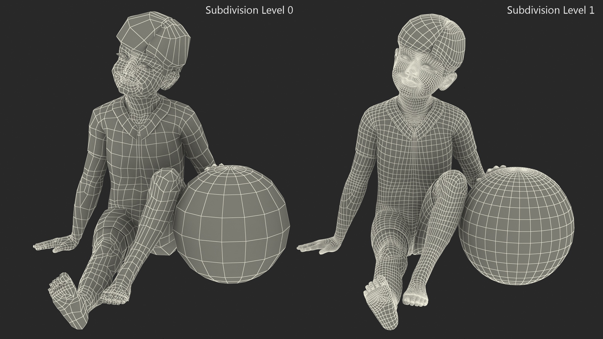 Sitting Asian Boy Beach Style 3D model