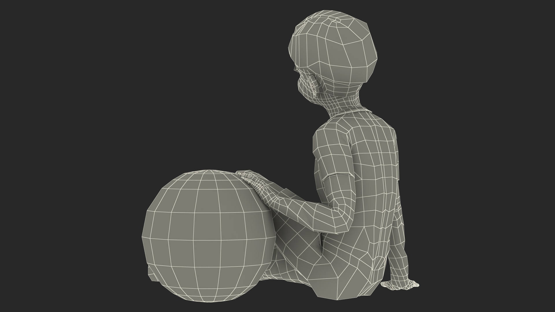 Sitting Asian Boy Beach Style 3D model