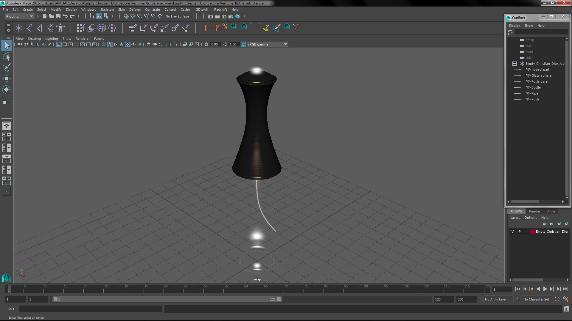 Empty Christian Dior Jadore Perfume Bottle 3D