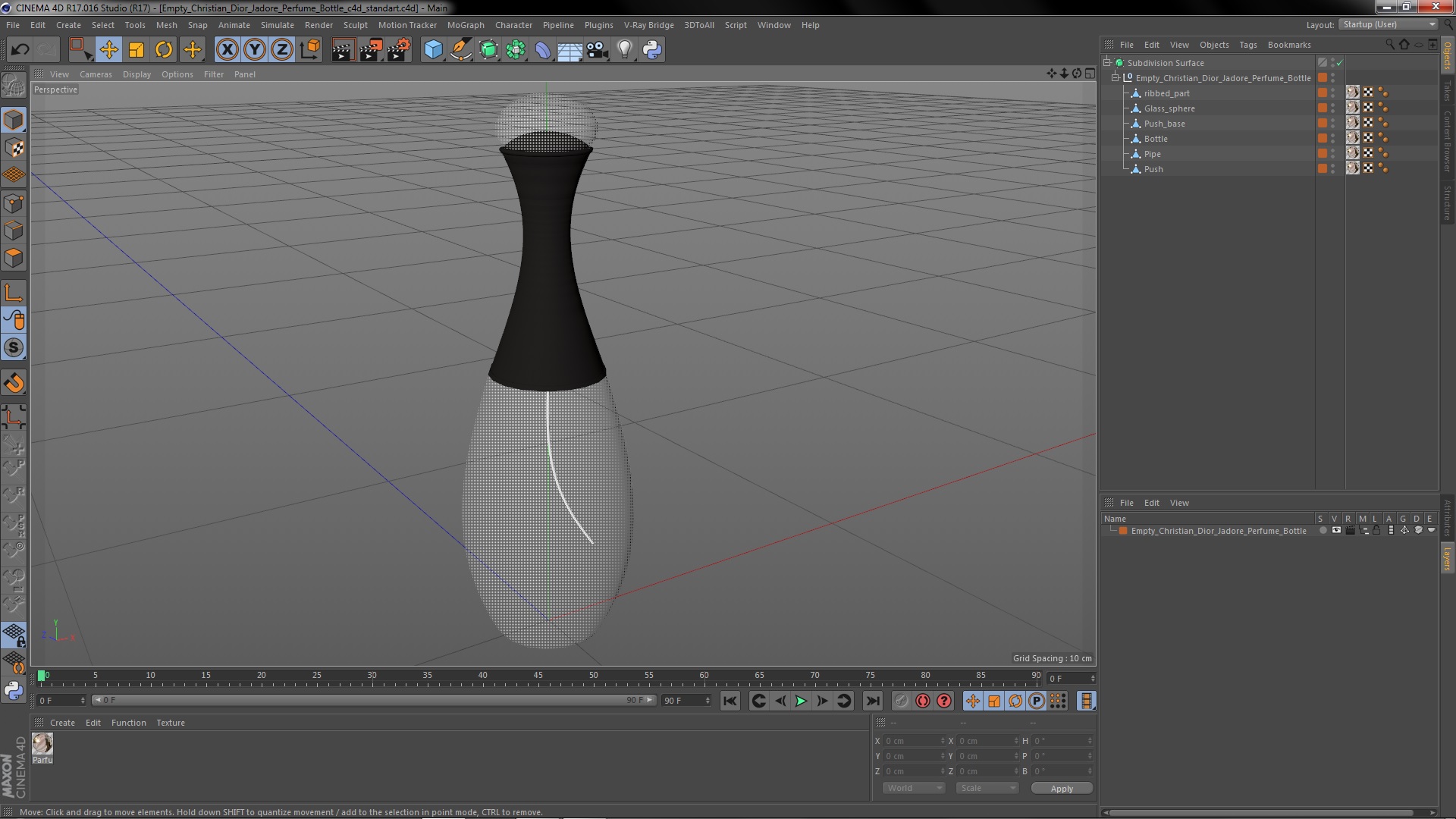 Empty Christian Dior Jadore Perfume Bottle 3D