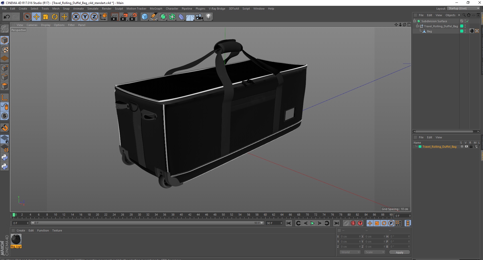 3D model Travel Rolling Duffel Bag