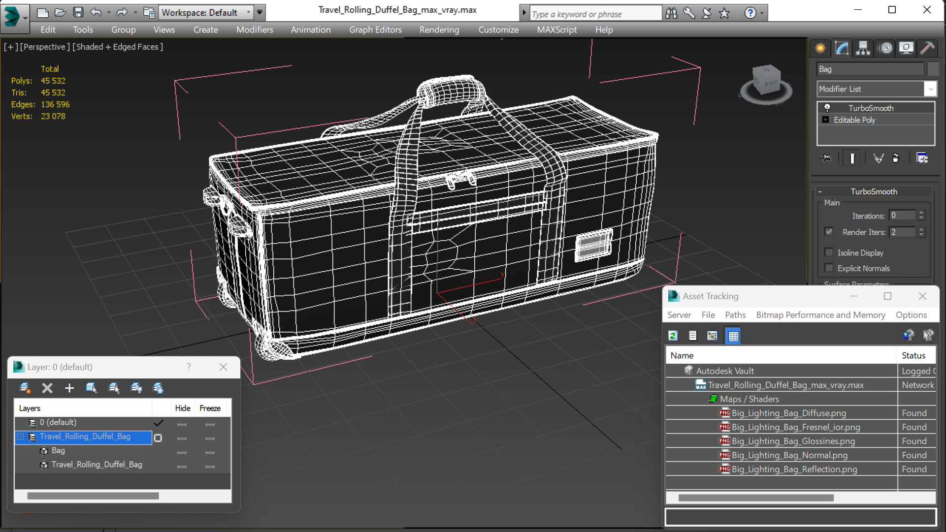 3D model Travel Rolling Duffel Bag