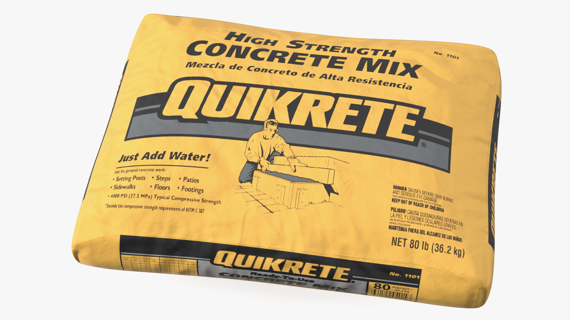Lying Bag Cement 80 Lb 3D