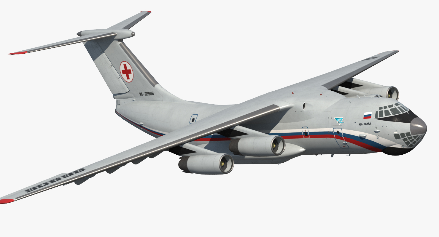 3D model Ilyushin Il 76TD S Civilian Mobile Hospital Rigged