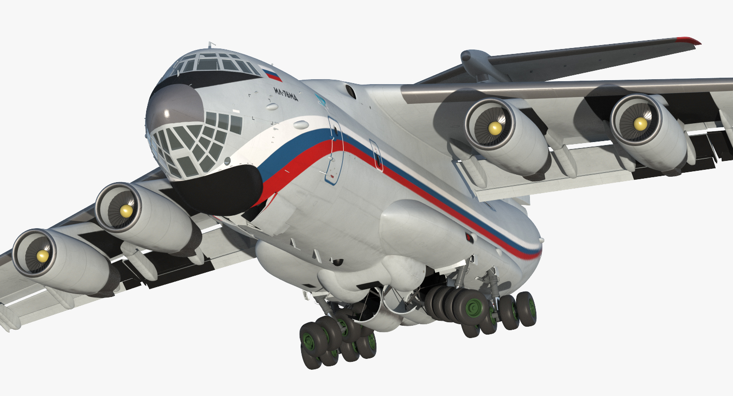 3D model Ilyushin Il 76TD S Civilian Mobile Hospital Rigged
