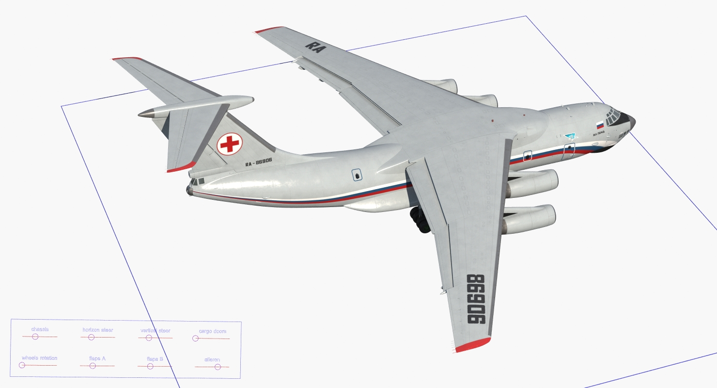 3D model Ilyushin Il 76TD S Civilian Mobile Hospital Rigged