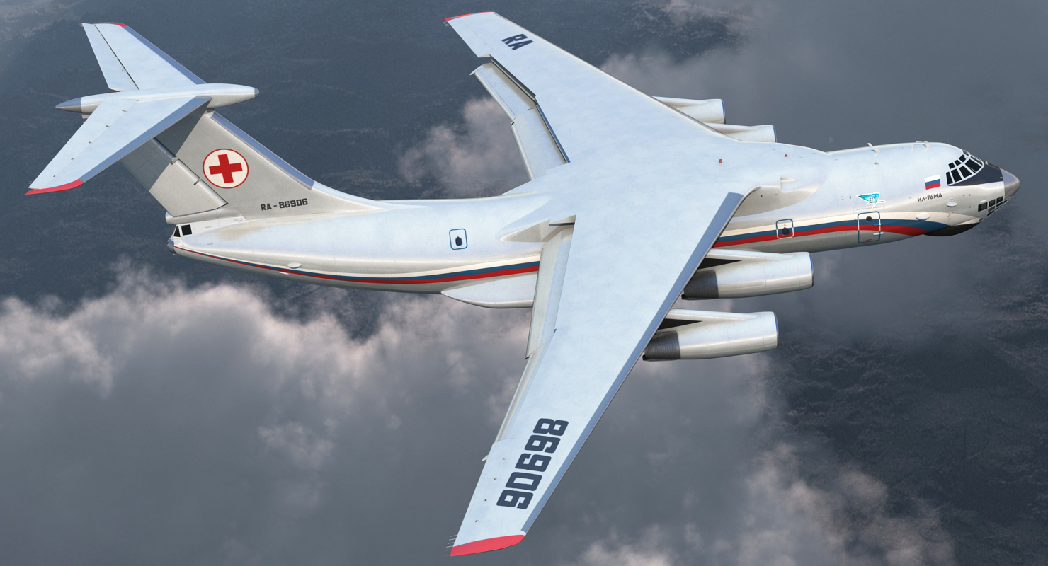 3D model Ilyushin Il 76TD S Civilian Mobile Hospital Rigged