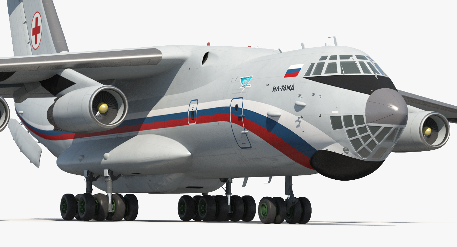 3D model Ilyushin Il 76TD S Civilian Mobile Hospital Rigged