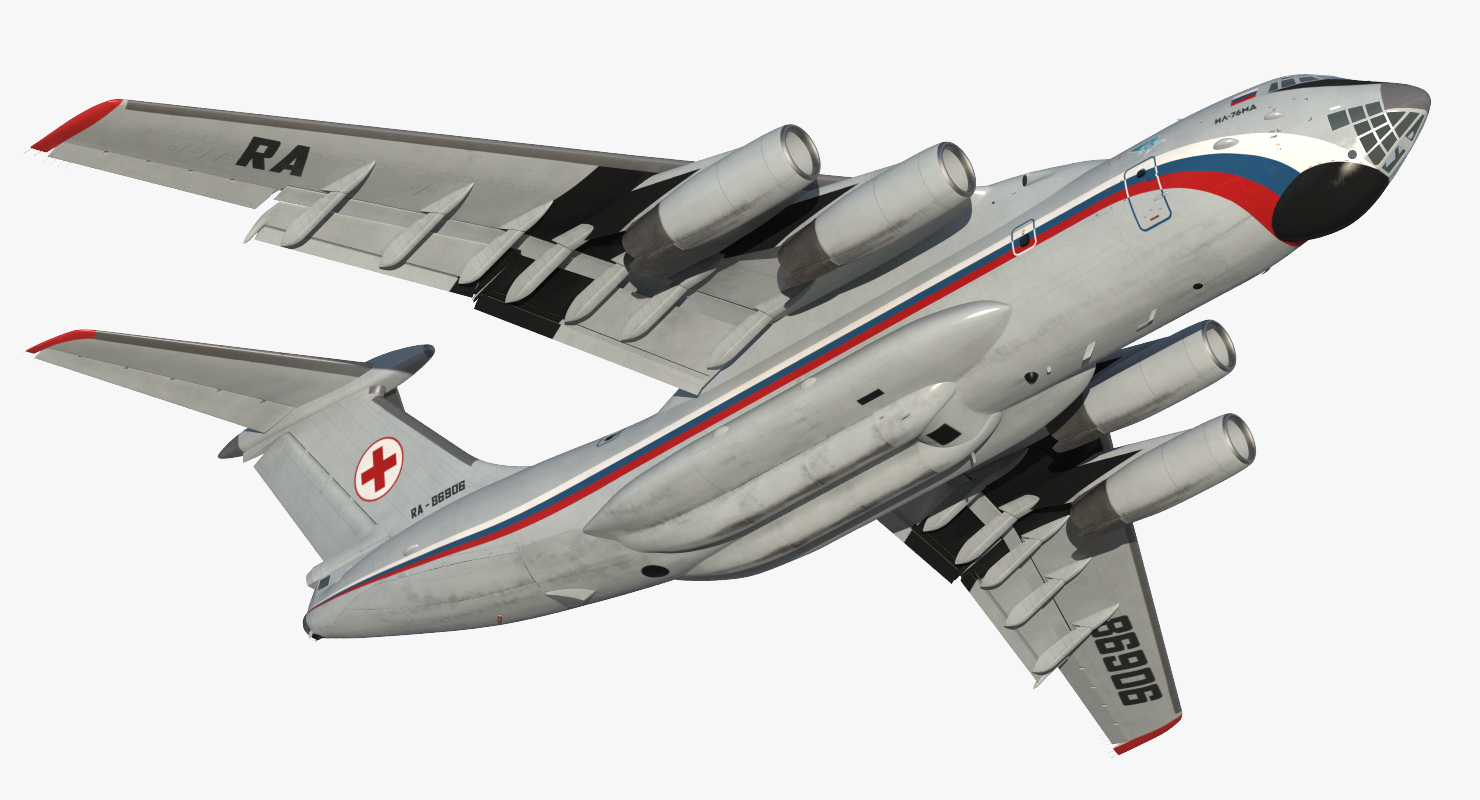 3D model Ilyushin Il 76TD S Civilian Mobile Hospital Rigged