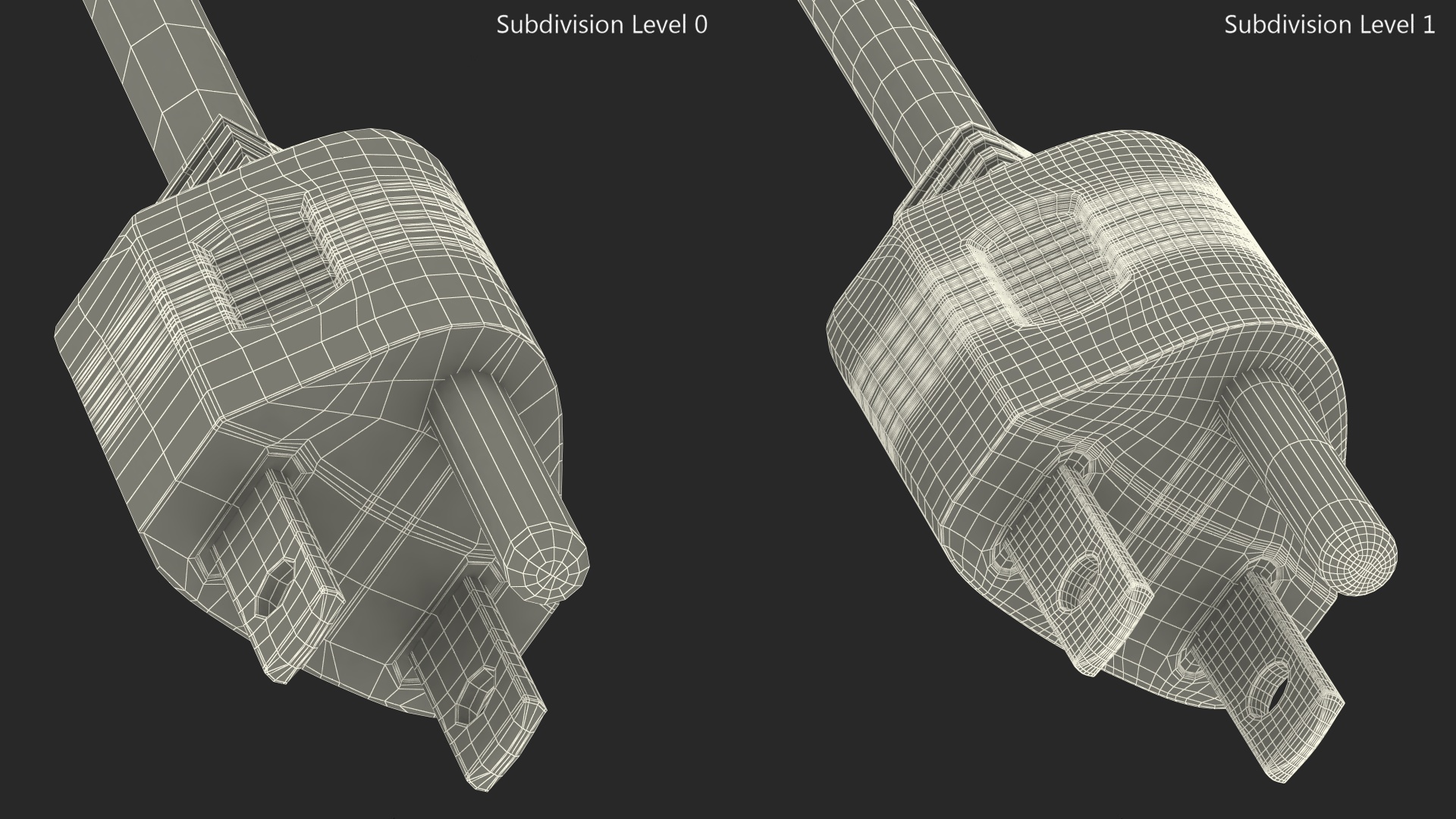 Type B Electric Plug White Rigged for Maya 3D