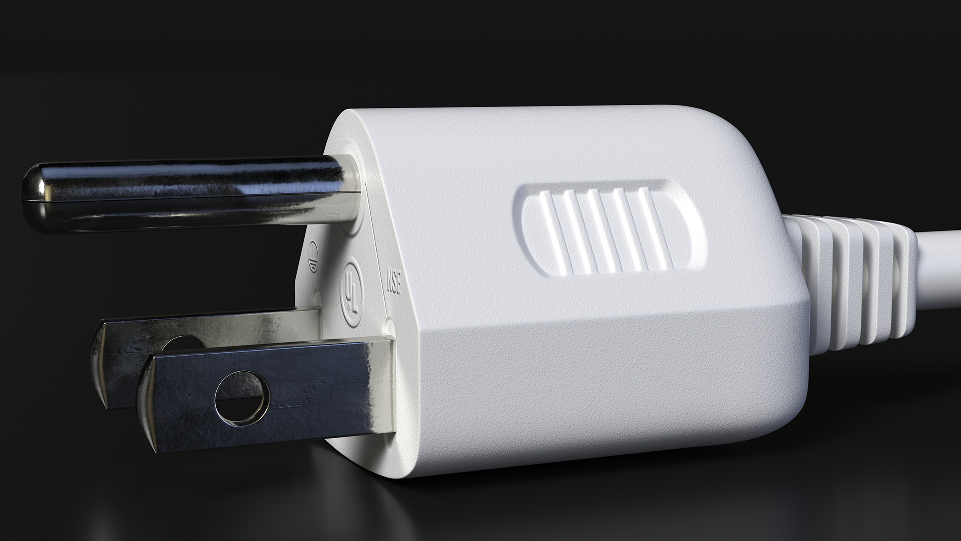 Type B Electric Plug White Rigged for Maya 3D