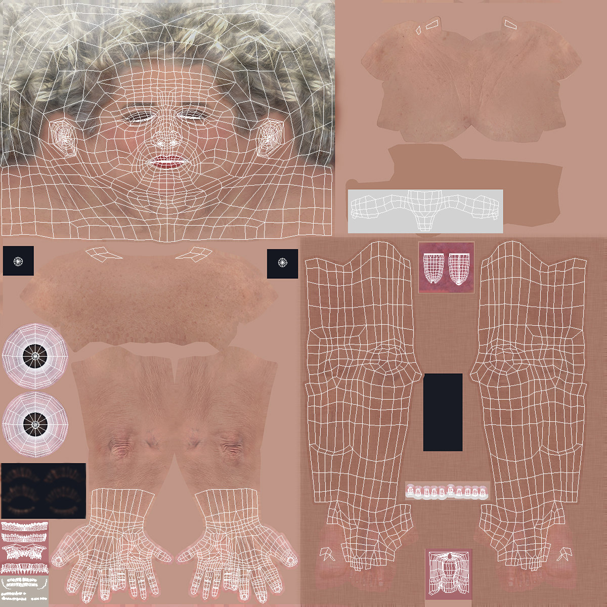 3D Korean Old Lady Traditional Outfit A-Pose