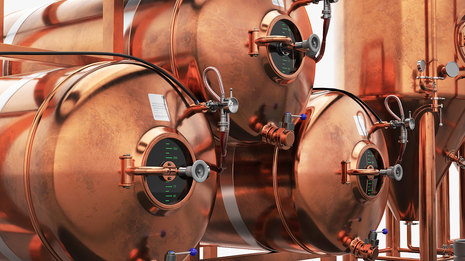 Copper Beer Brewing Equipment with Kegs, view 5