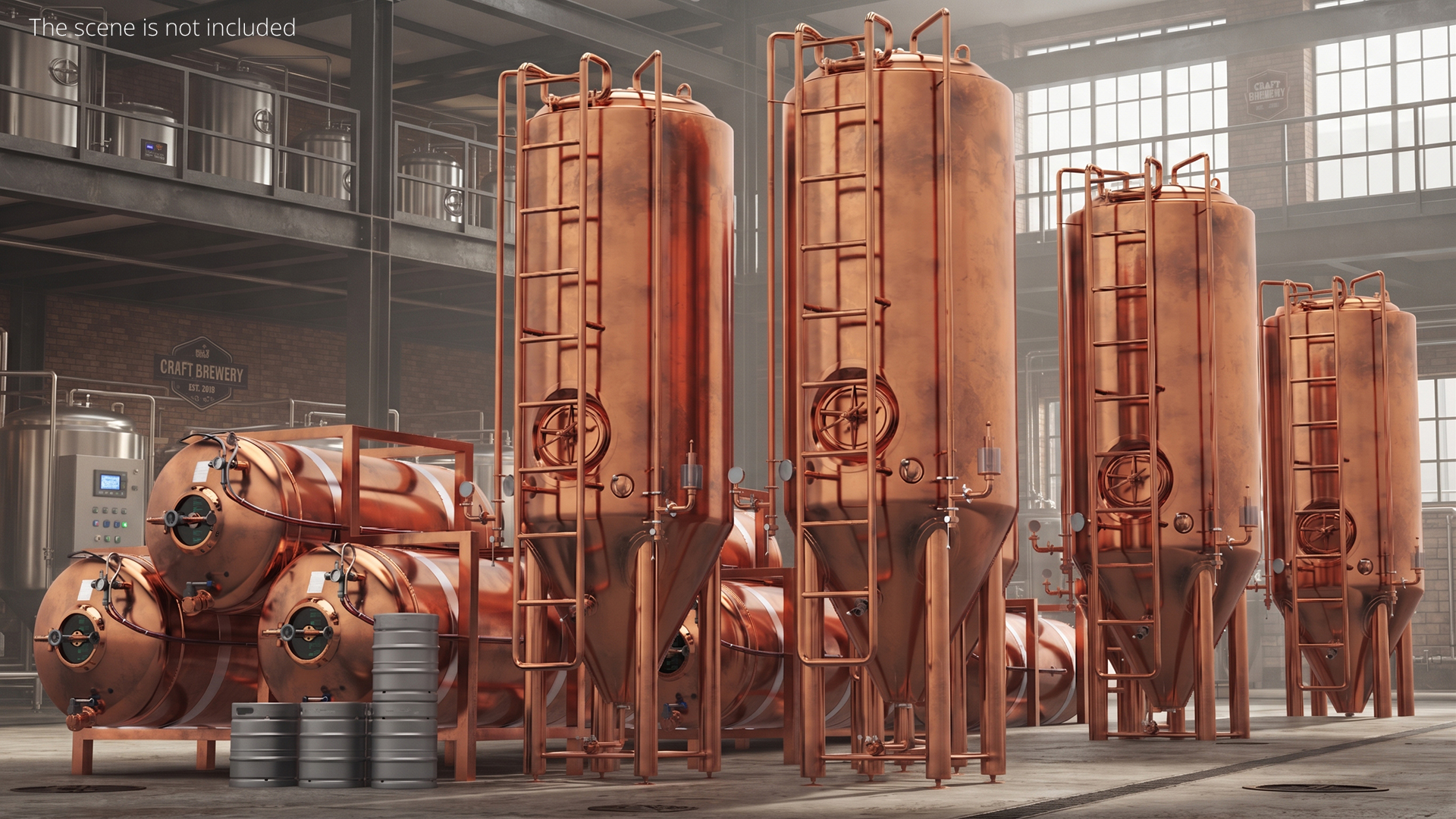 Copper Beer Brewing Equipment with Kegs, view 2