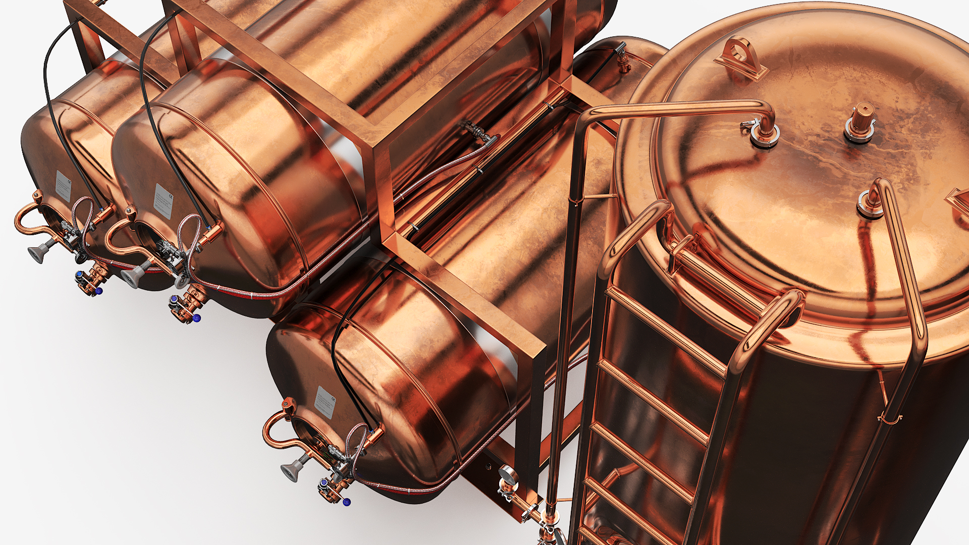 Copper Beer Brewing Equipment with Kegs, view 8