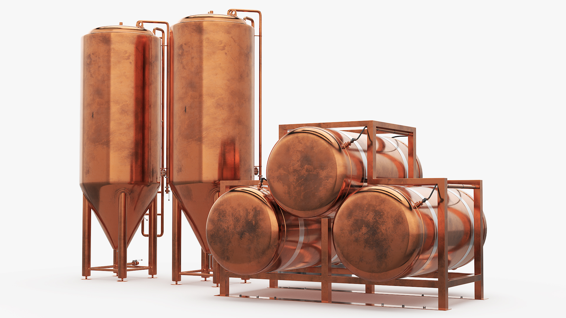 Copper Beer Brewing Equipment with Kegs, view 3