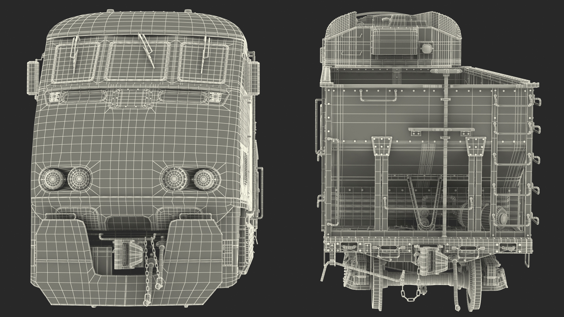 3D model Diesel Electric Locomotive with Hopper Car Generic