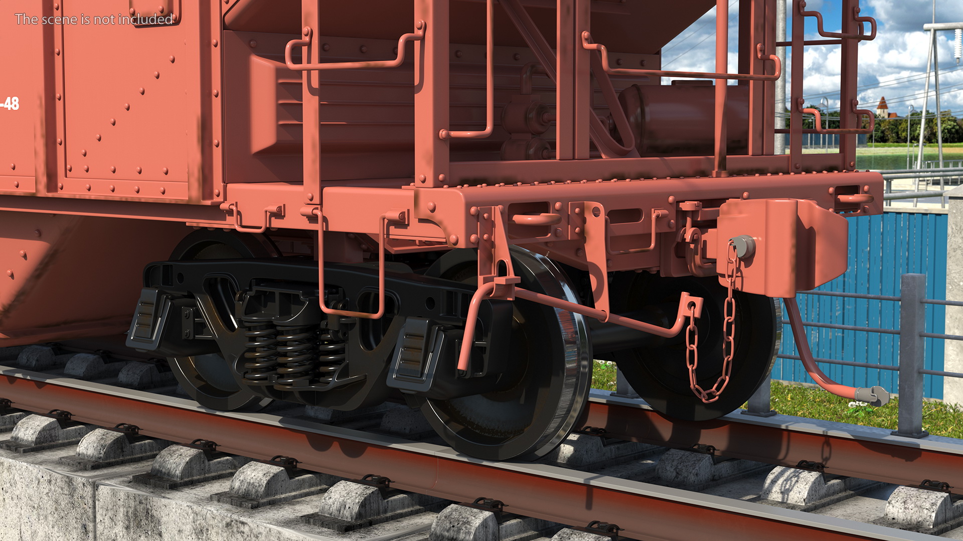 3D model Diesel Electric Locomotive with Hopper Car Generic