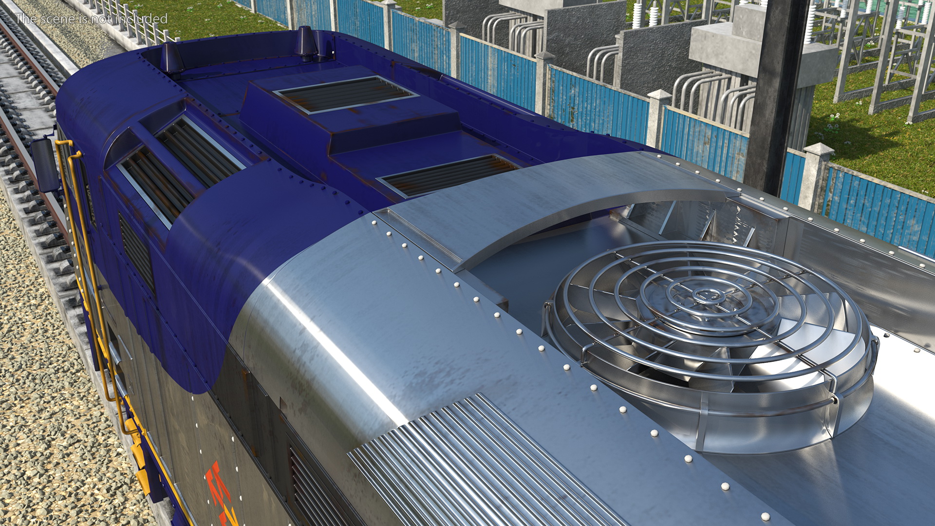 3D model Diesel Electric Locomotive with Hopper Car Generic