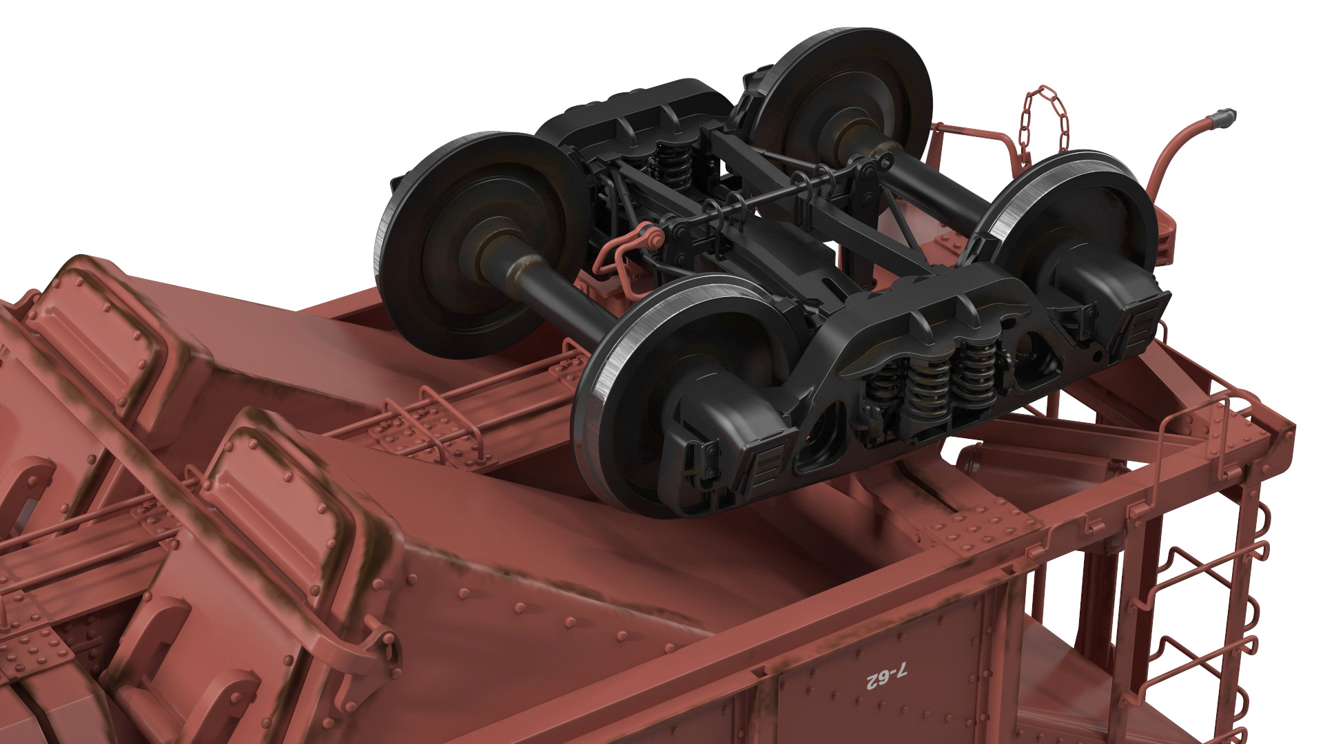 3D model Diesel Electric Locomotive with Hopper Car Generic