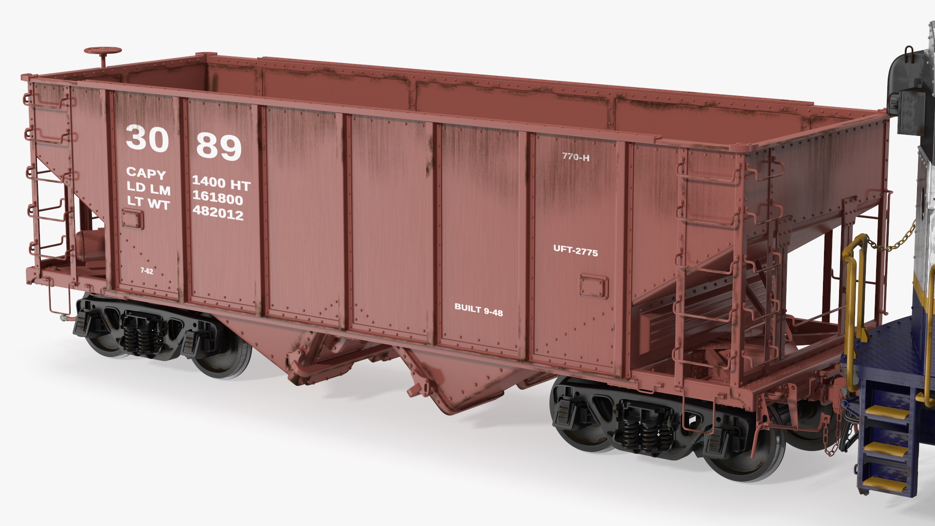 3D model Diesel Electric Locomotive with Hopper Car Generic