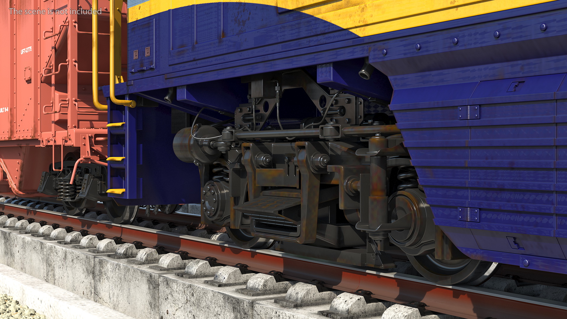 3D model Diesel Electric Locomotive with Hopper Car Generic