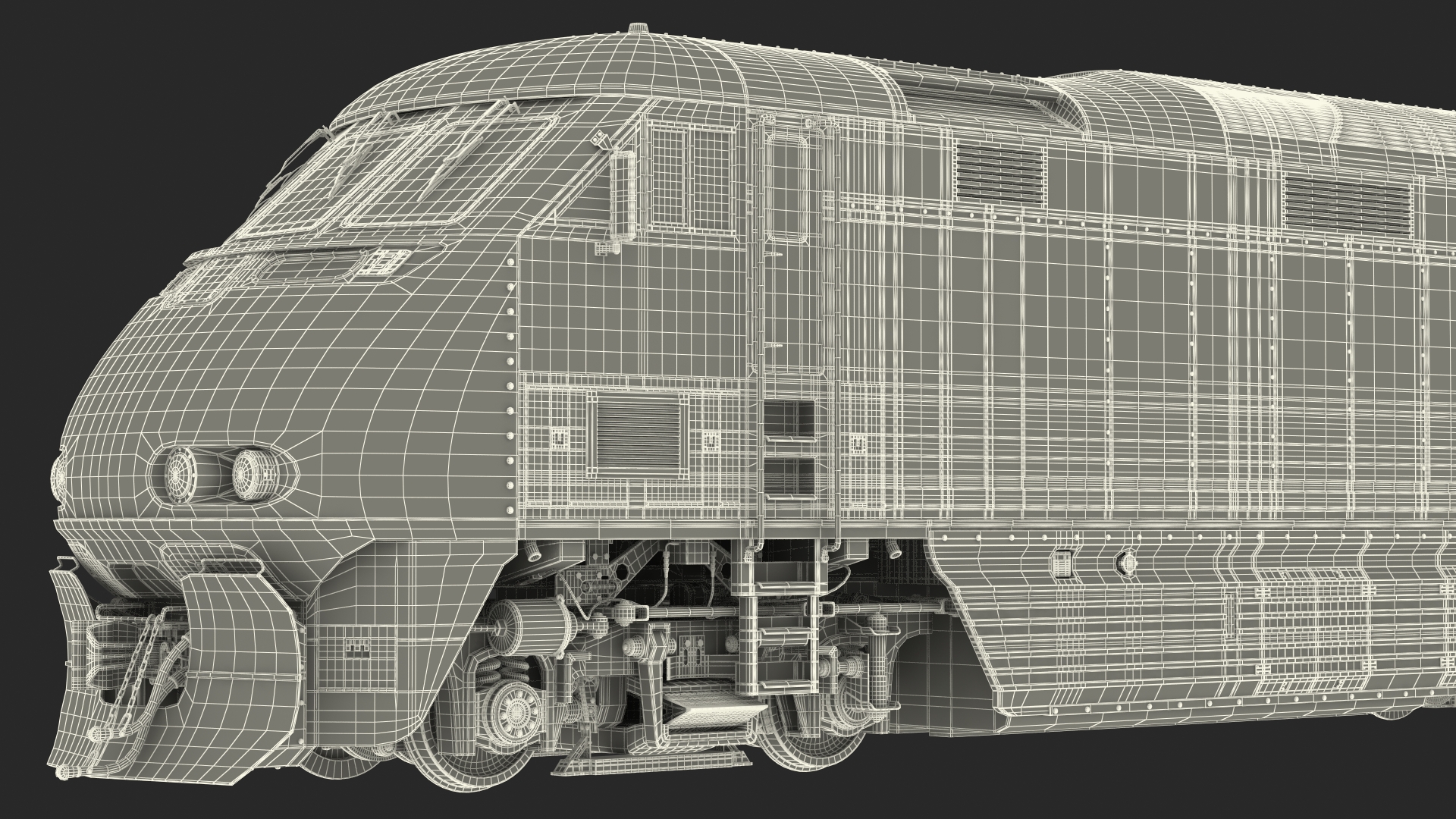 3D model Diesel Electric Locomotive with Hopper Car Generic
