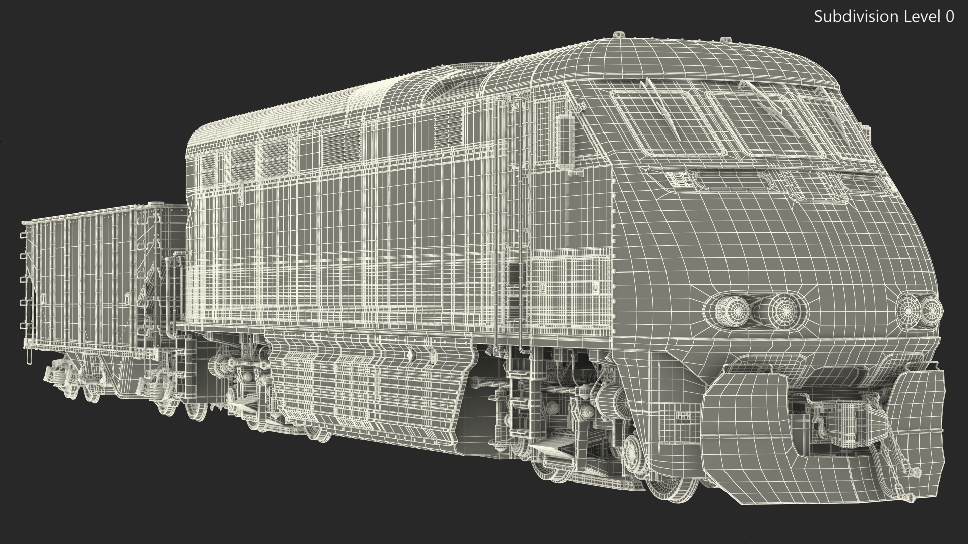 3D model Diesel Electric Locomotive with Hopper Car Generic