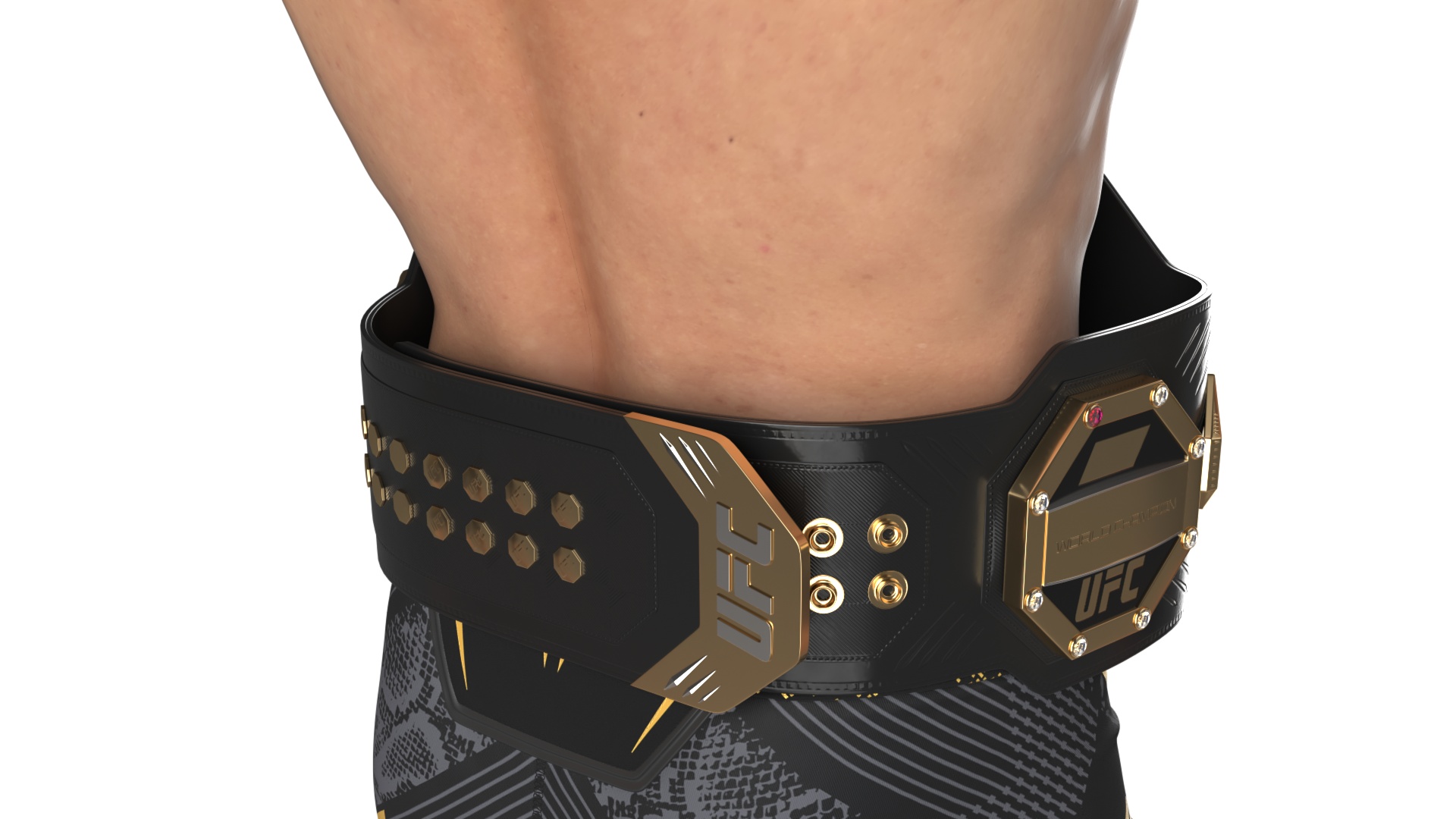 MMA Fighter with UFC Championship Belt Fur 3D