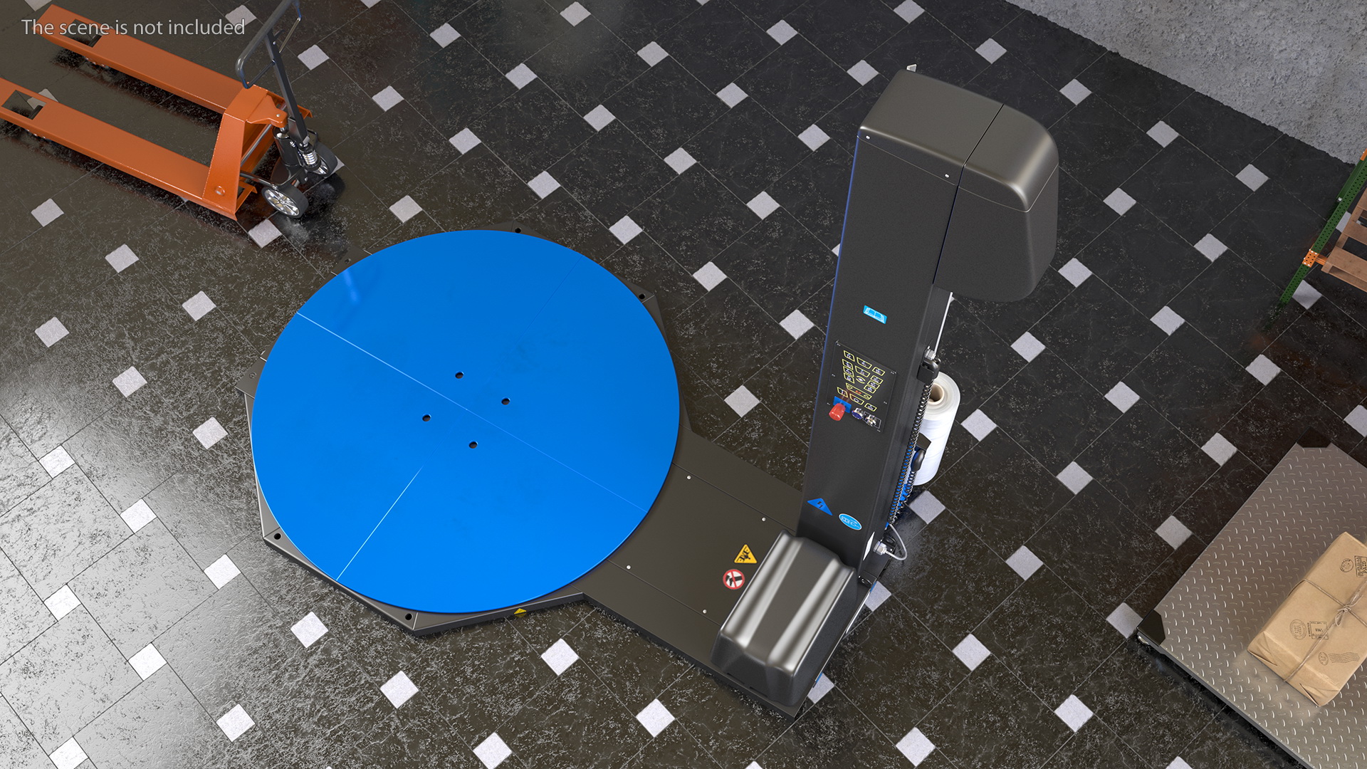 3D Semi Automatic Pallet Wrapping Machine model