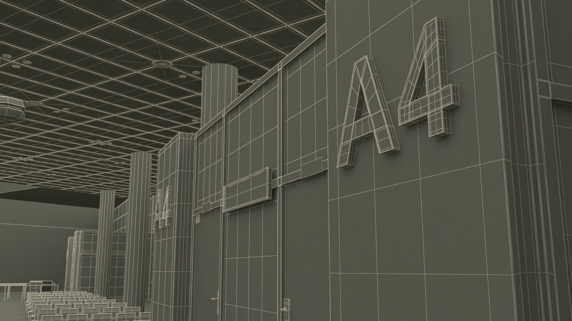 Modern Airport Terminal Interior 3D