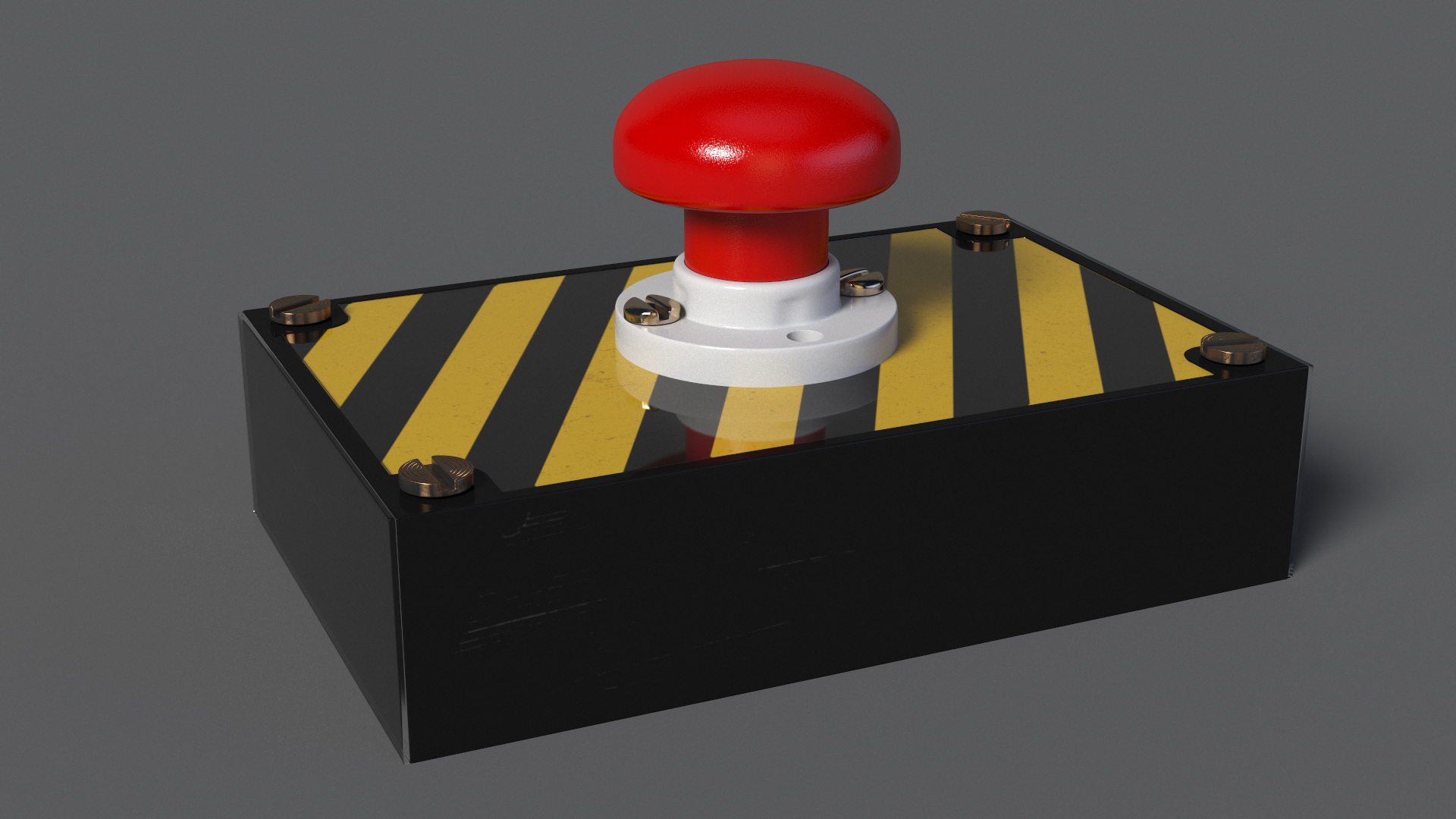 Industrial Emergency Stop Button 3D
