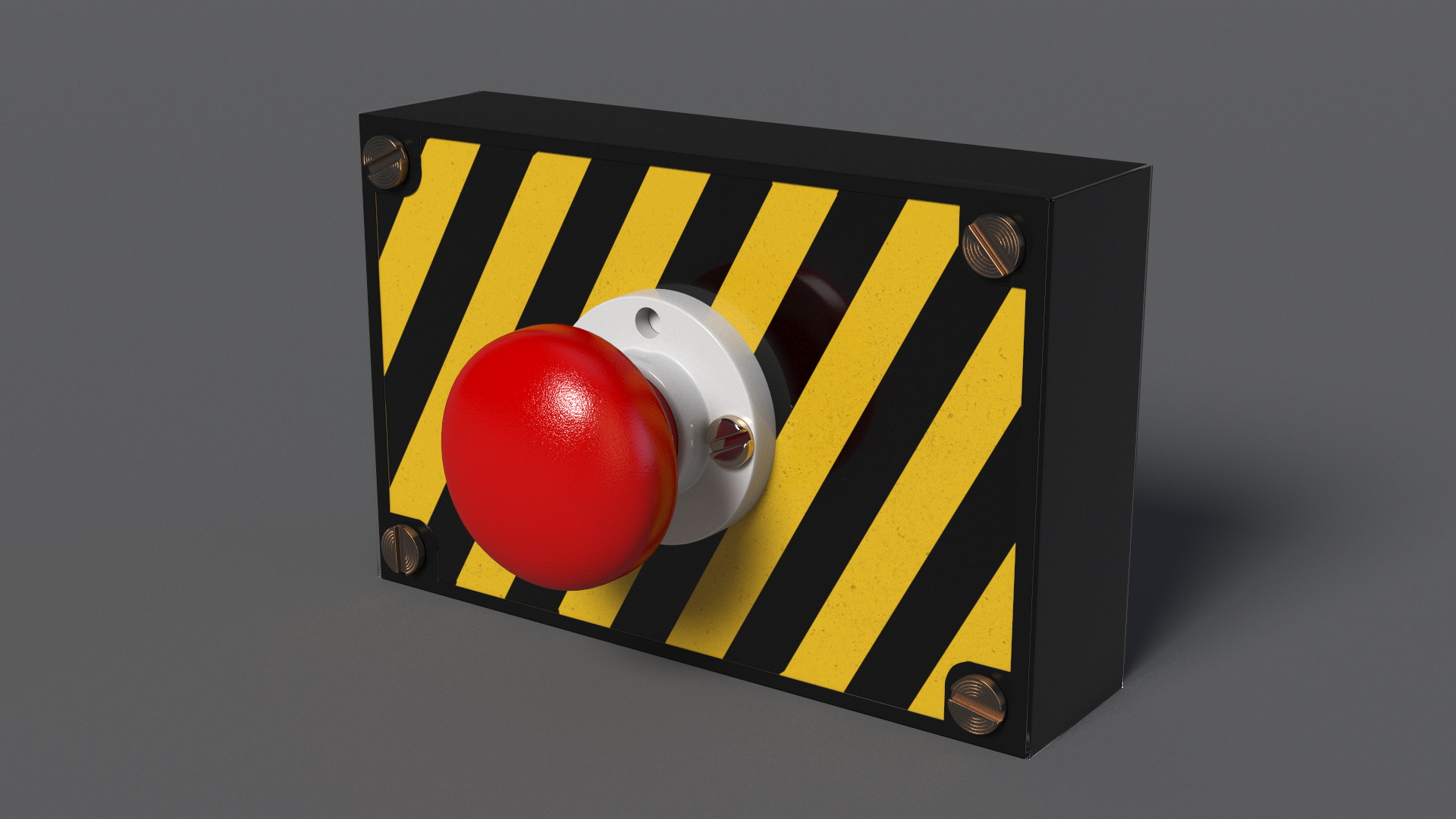 Industrial Emergency Stop Button 3D