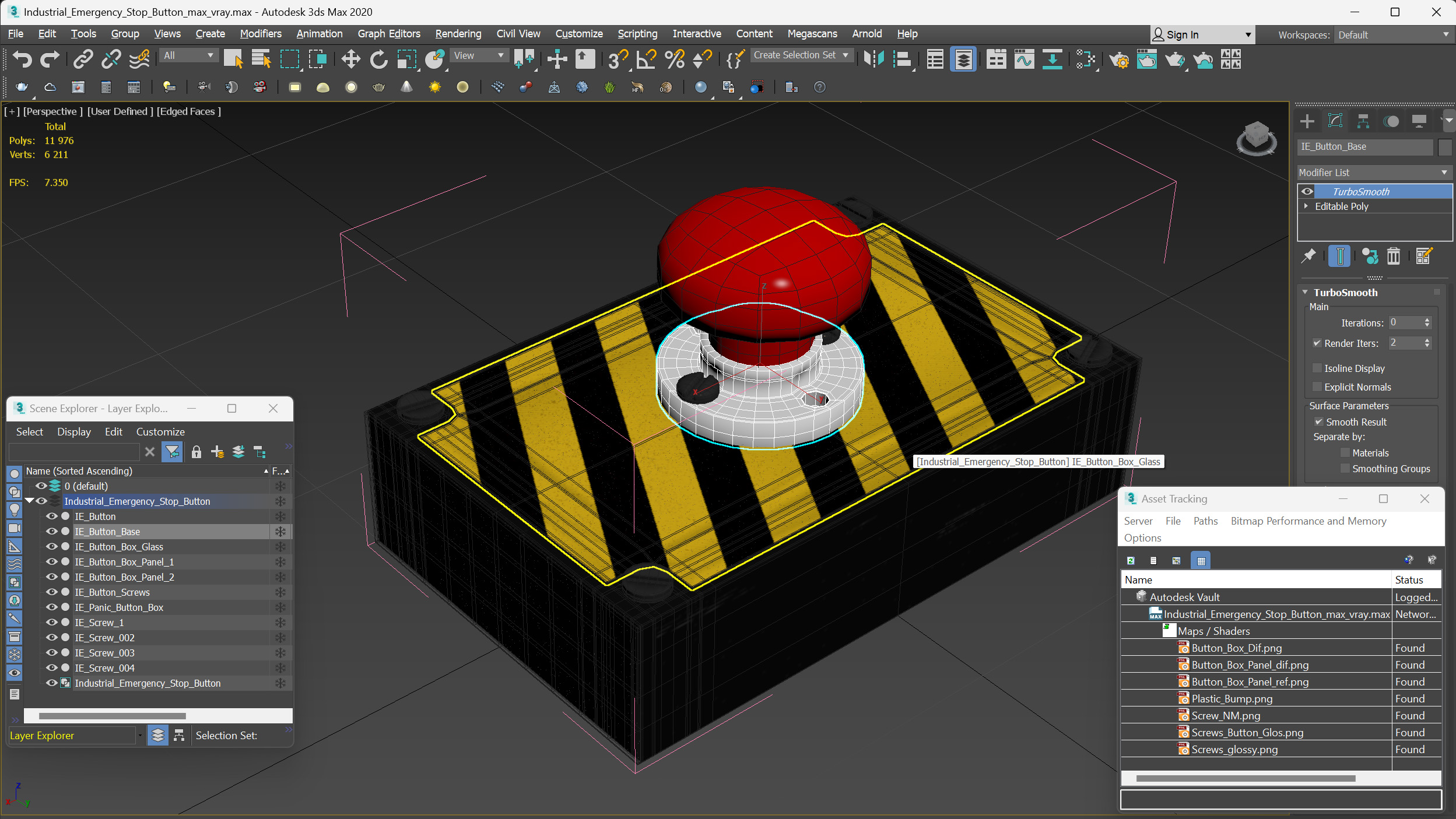 Industrial Emergency Stop Button 3D