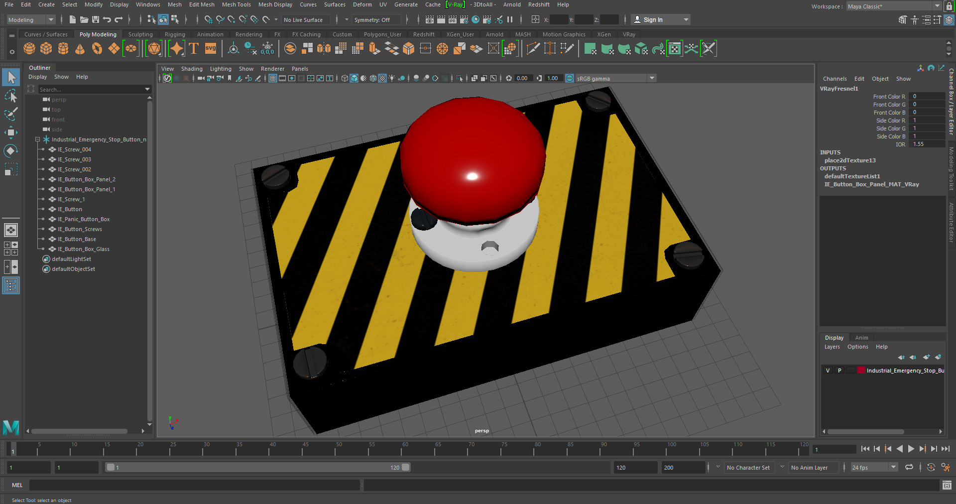Industrial Emergency Stop Button 3D