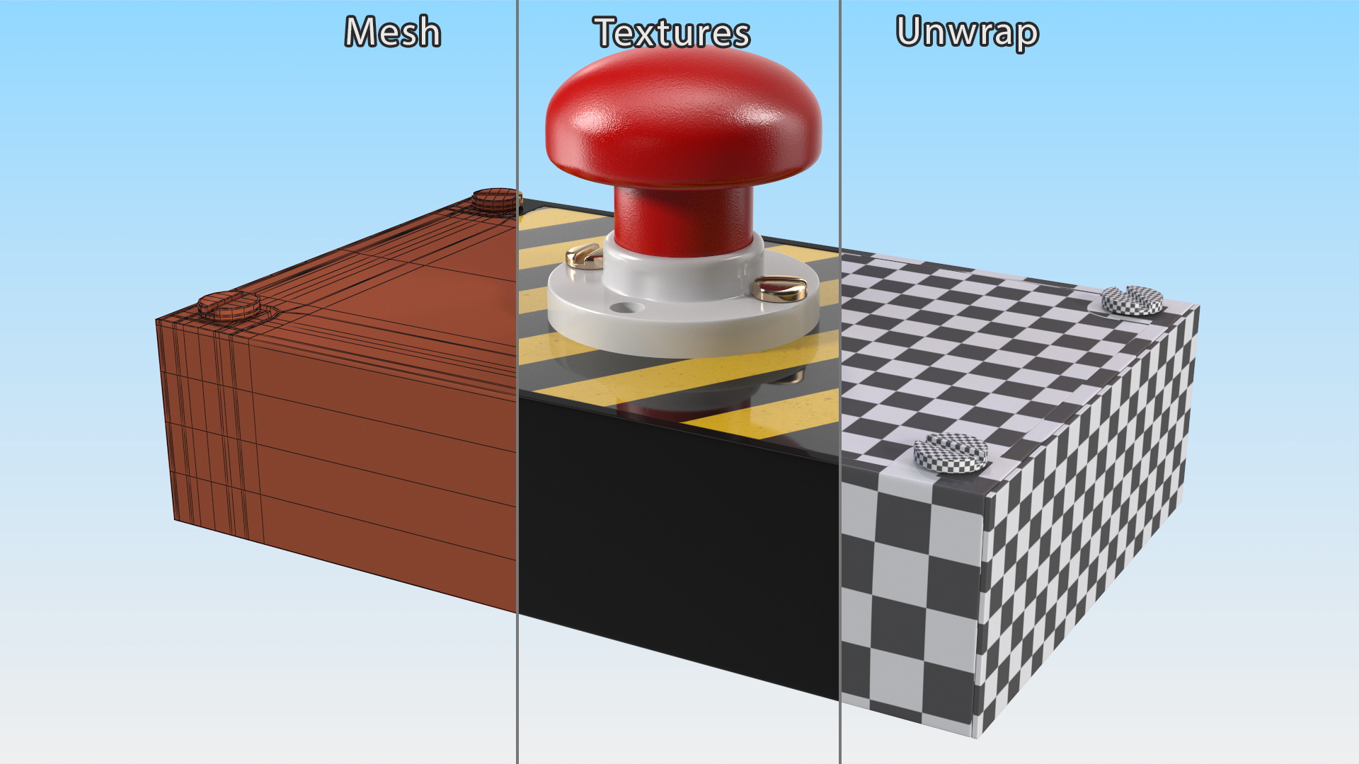 Industrial Emergency Stop Button 3D
