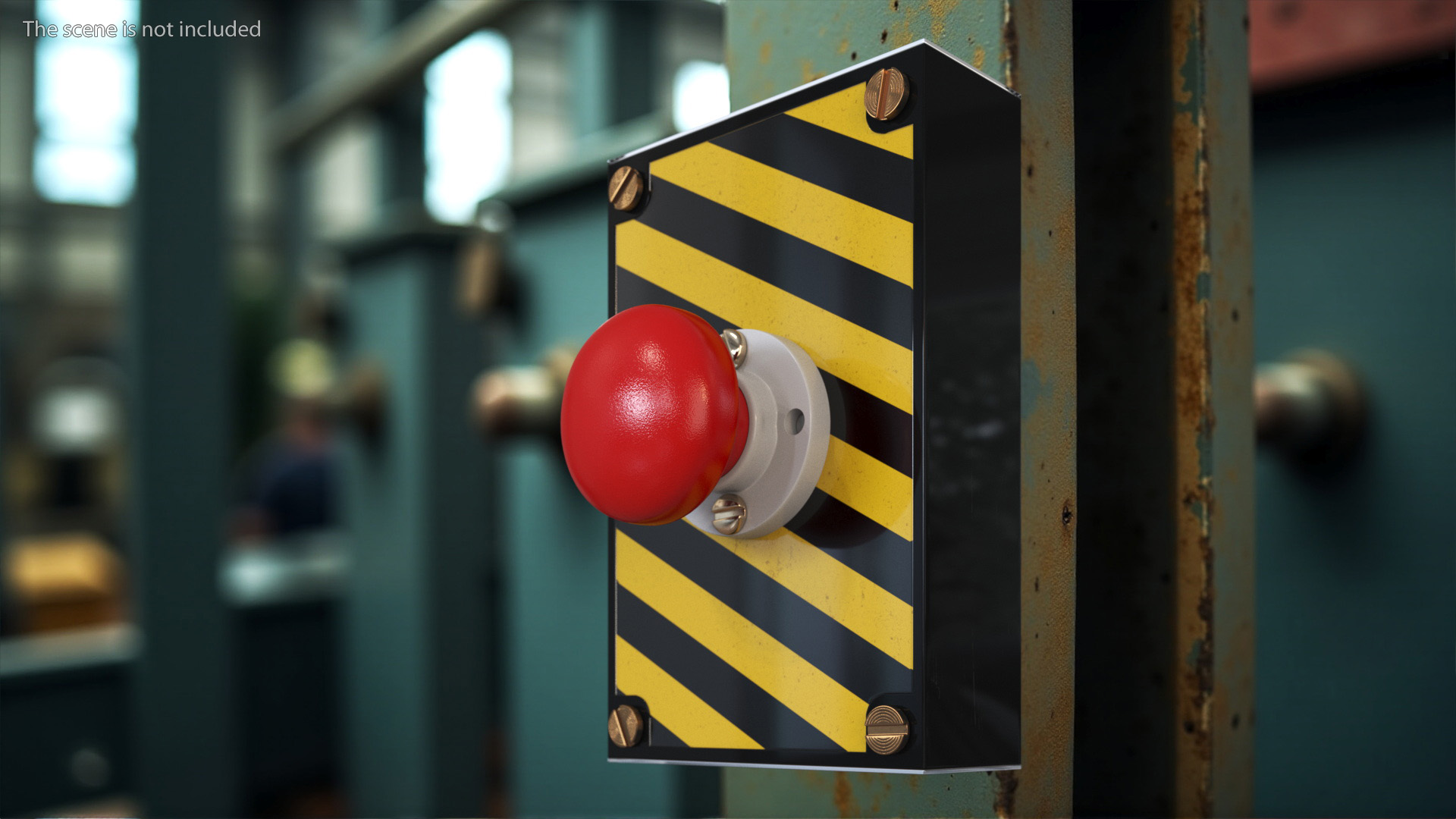 Industrial Emergency Stop Button 3D