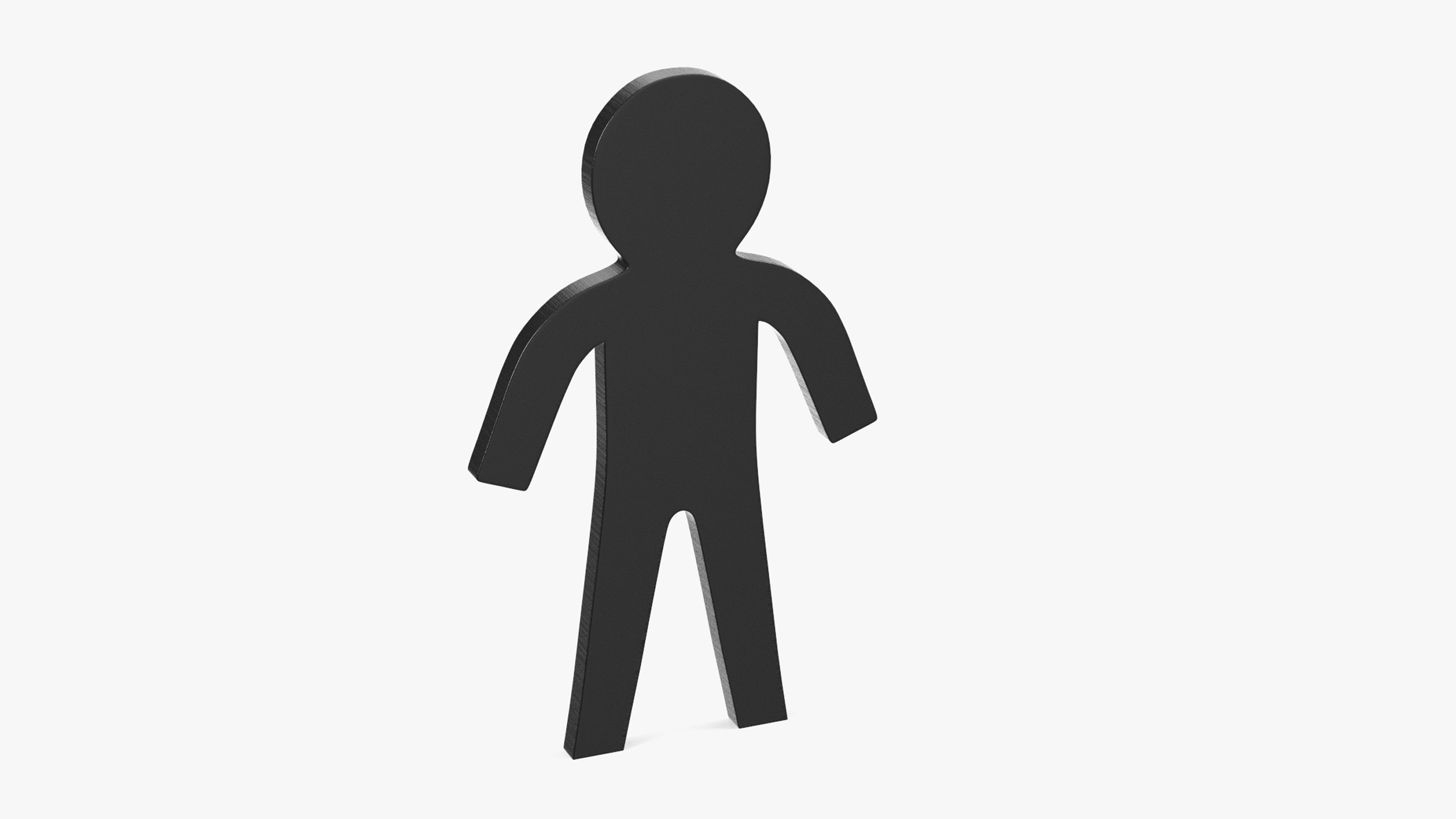 3D Plastic Stickman Rigged Black for Maya model