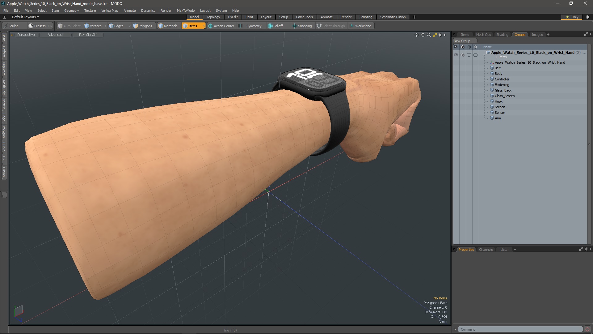 3D Apple Watch Series 10 Black on Wrist Hand